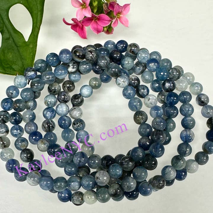 KayleeNYC - Wholesale Beaded Bracelet - Natural Blue Kyanite 6mm 7.5” Bracelet