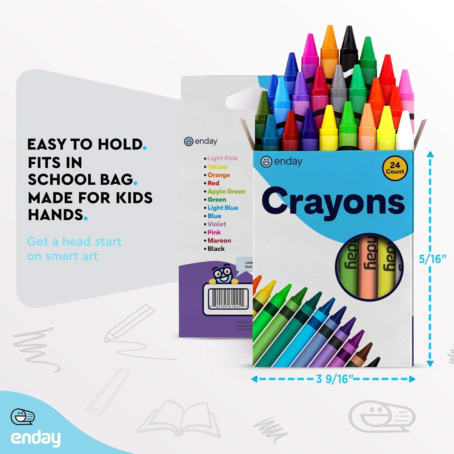 enday - Wholesale Crayons - Kids & Baby - Enday Premium  Crayons 24 Count, Box of Crayons 24 Color3