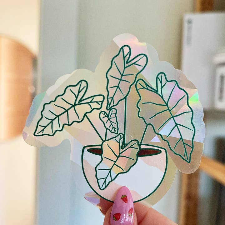 Alocasia Suncatcher Window Decal for wholesale by Jess Weymouth