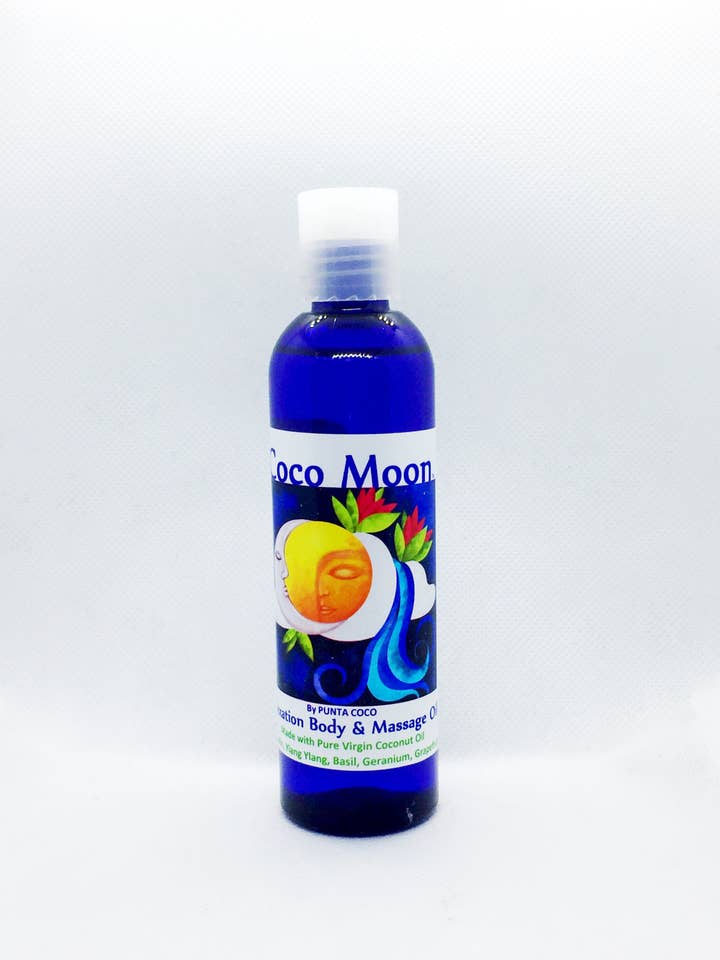 Olio rilassante per corpo e massaggio Coco Moon di Punta Coco per la vendita all'ingrosso da parte di Punta Coco