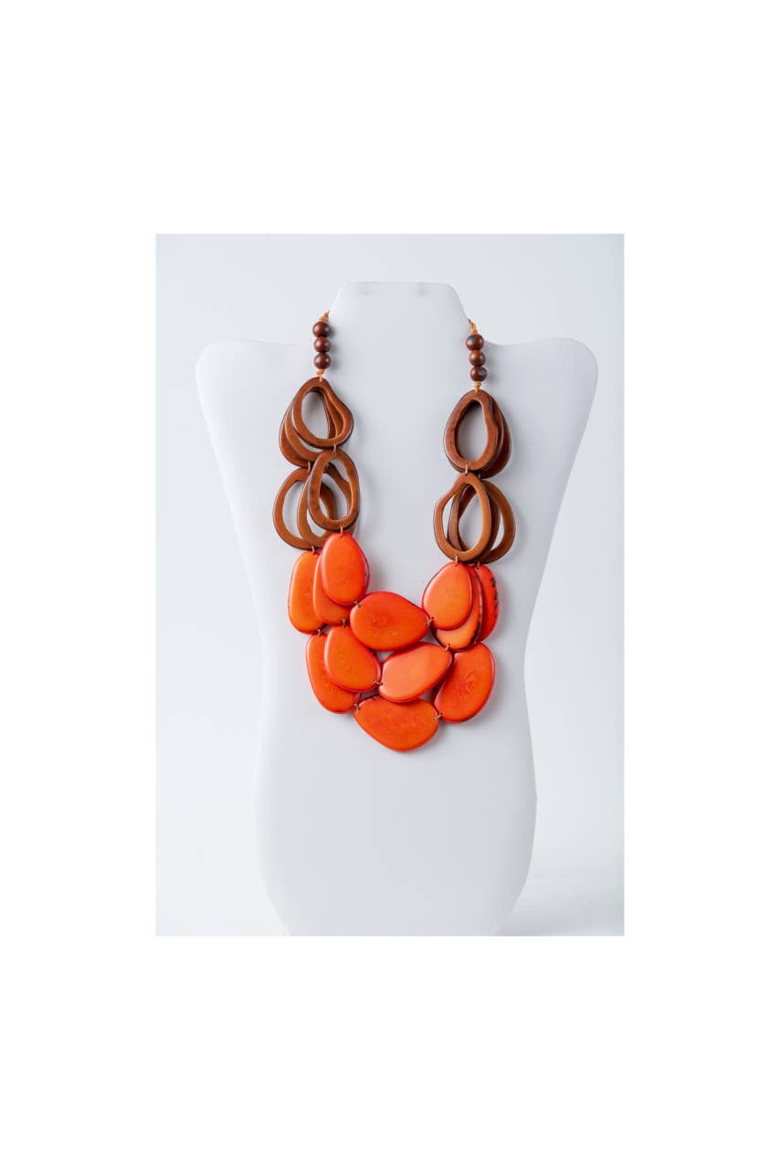 TaguArtsy – wholesale Bib necklace – Remy – Vibrant Tagua Necklace with Loop Accents7