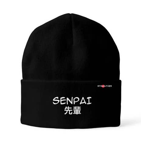 Senpai embroidered beanie for wholesale by Otaku Kulture