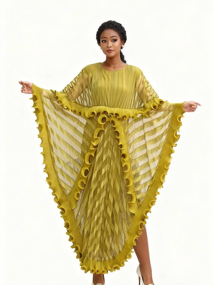 Ethereal Cascade Pleated Maxi Dress - 83024 for wholesale by For Her NYC