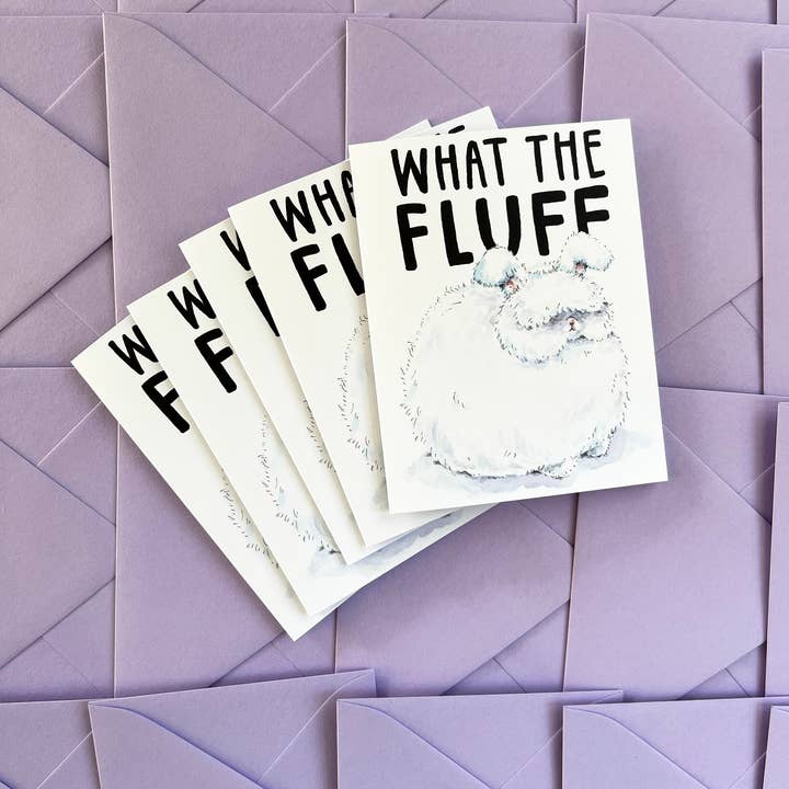 Paper Wilderness - Wholesale Everyday Greeting Card - What The Fluff Bunny Any Occasion Card4