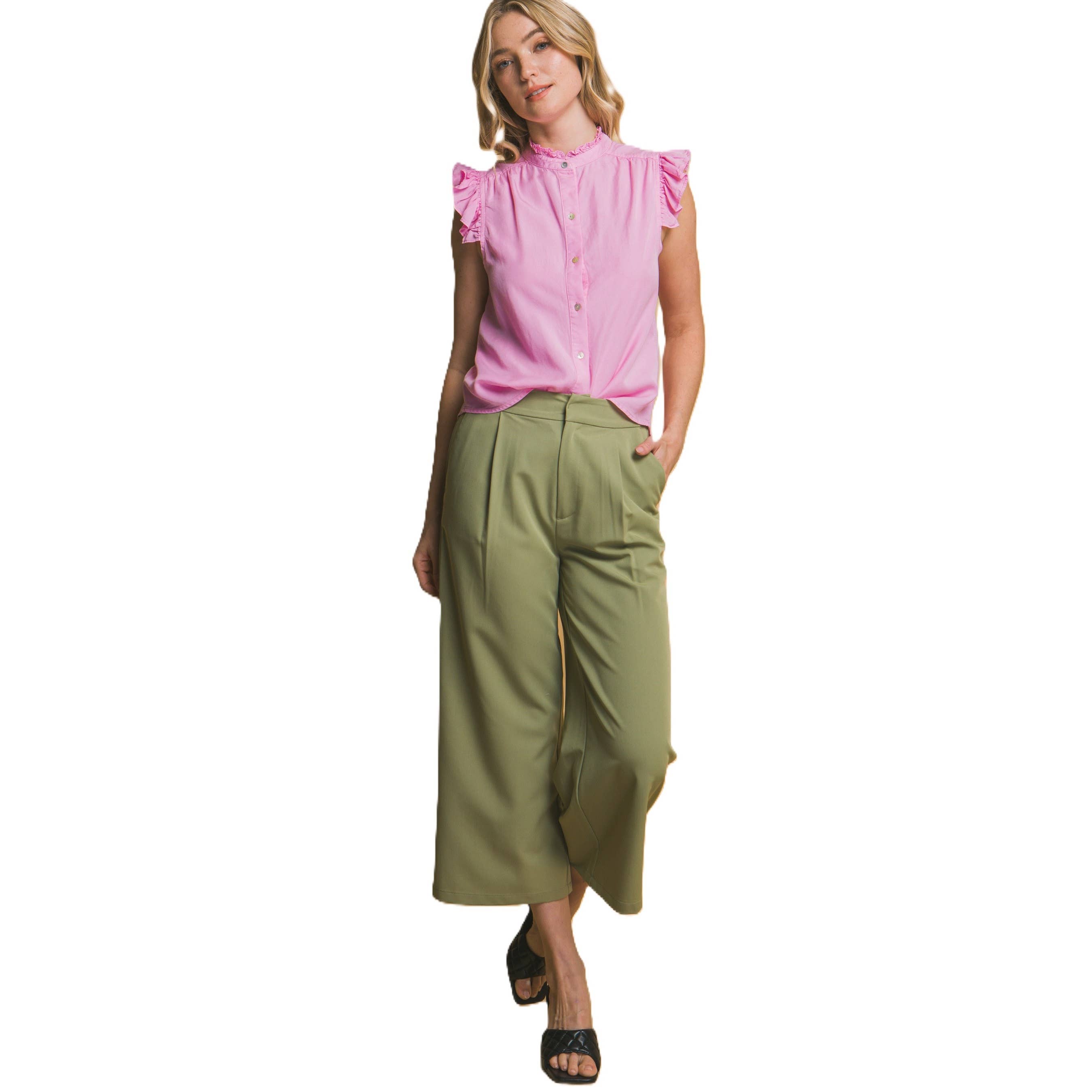 Apolline – wholesale Byxor - Dam – Breda byxor med veck och resårmidja12