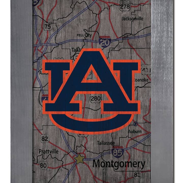 Auburn Stadtplan 11x19 gerahmt für den Großhandel von Fan Creations