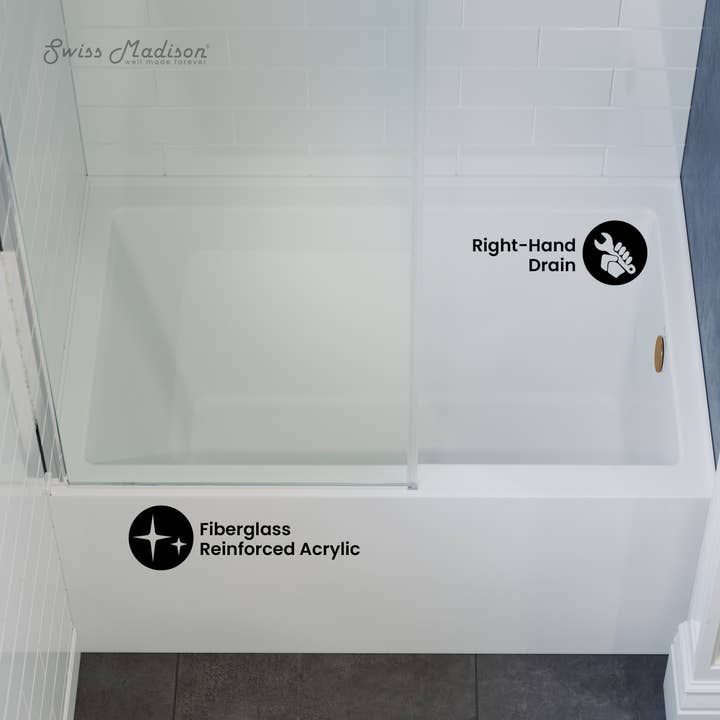 Swiss Madison - Wholesale Bathroom Accessory Set - Voltaire 48" x 32" Right-Hand Drain Bathtub