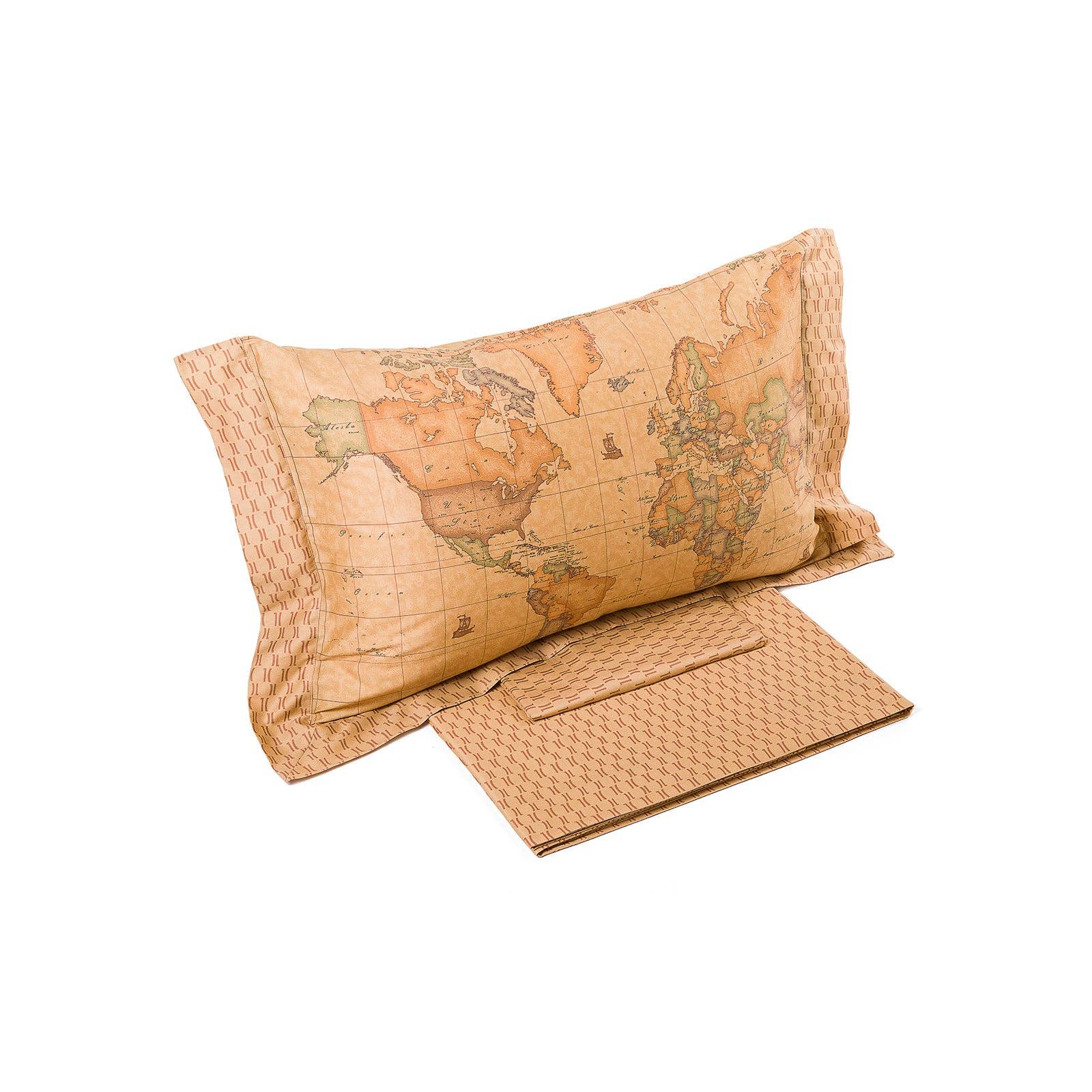 caleffi spa - Vente Parure de lit - Draps housse et draps plats Geo Classic en satin de coton pour lit double0