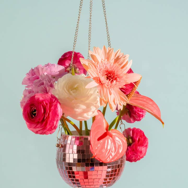 Filtrum Home - Wholesale Hanging Planter - Disco Ball Planter - Pink