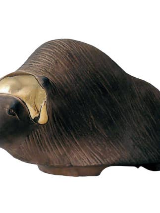 Musk ox in ceramic and gold for wholesale by Boutique ArtNika
