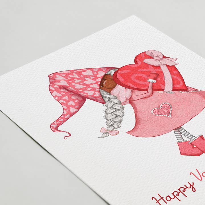 Blue Thistle - Wholesale Valentine's Day Card - Valentine's Day Gnome, Cute Happy Valentine's Day Card