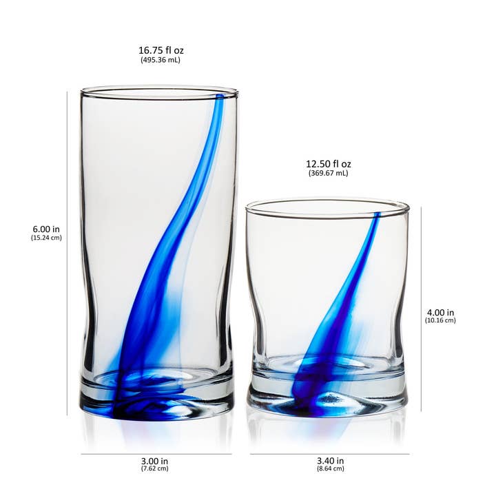 Libbey - Wholesale Cocktail/Liquor Glass - Libbey Blue Ribbon Impressions 16 Piece Tumbler and Rocks Glass Set5