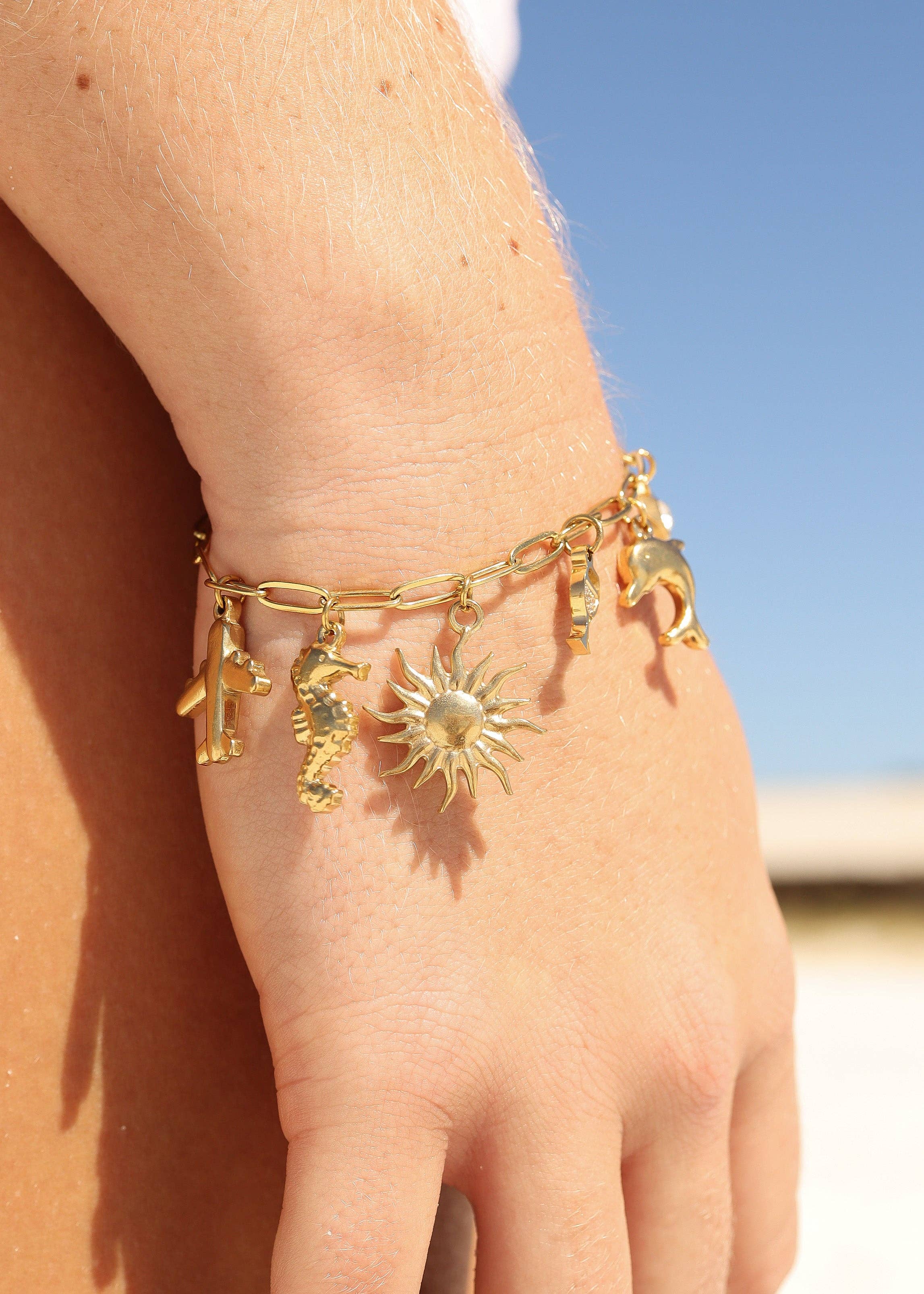 WJW – wholesale Individuell berlock/hänge – Semesterberlockset i rostfritt stål med 18K guld PVD (9 delar)1