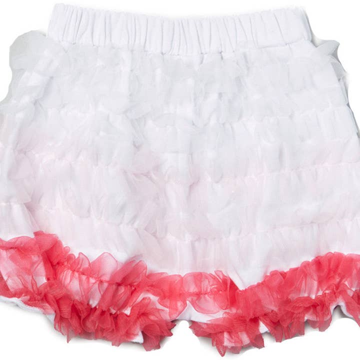White/Pink/Hot Pink Ruffle Short for wholesale by Wenchoice