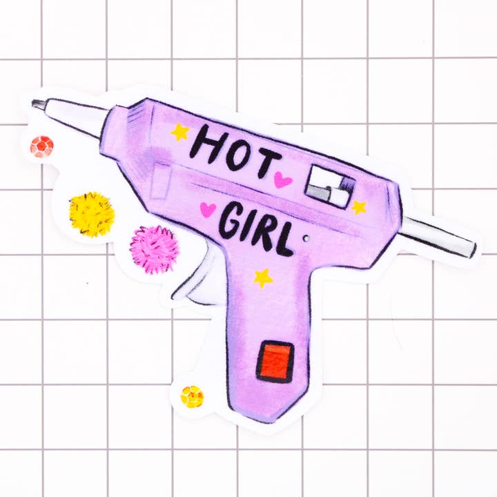 Hot Girls Craft Vinyl Sticker for wholesale by Amy Hartelust Art and Illustration