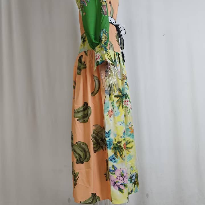 Lily Clothing - Wholesale Dress - Women's - LANTERN SLEEVE PRINTED LAPEL LONG-SLEEVED DRESS23