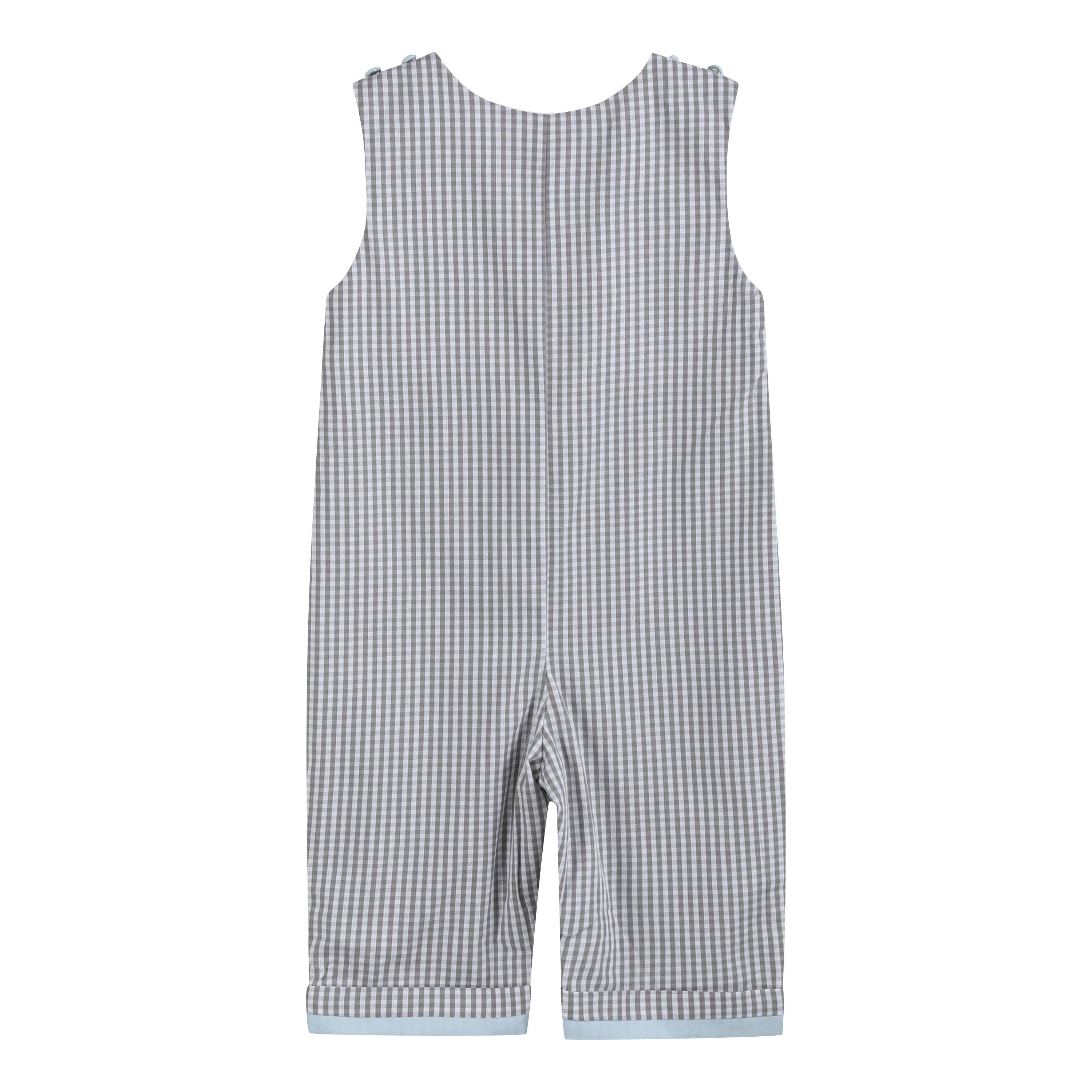 Lil Cactus - Wholesale Overalls - Baby - Light Gray Mallard Smocked Overalls1