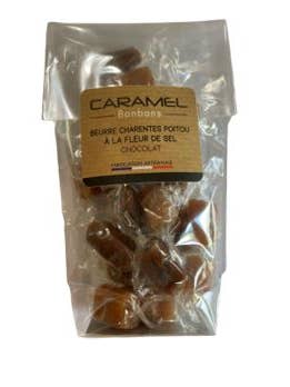 Chocolate caramel & sea salt papillote for wholesale by LA MOUTARDERIE CONFISERIE DE NOUVELLE AQUITAINE