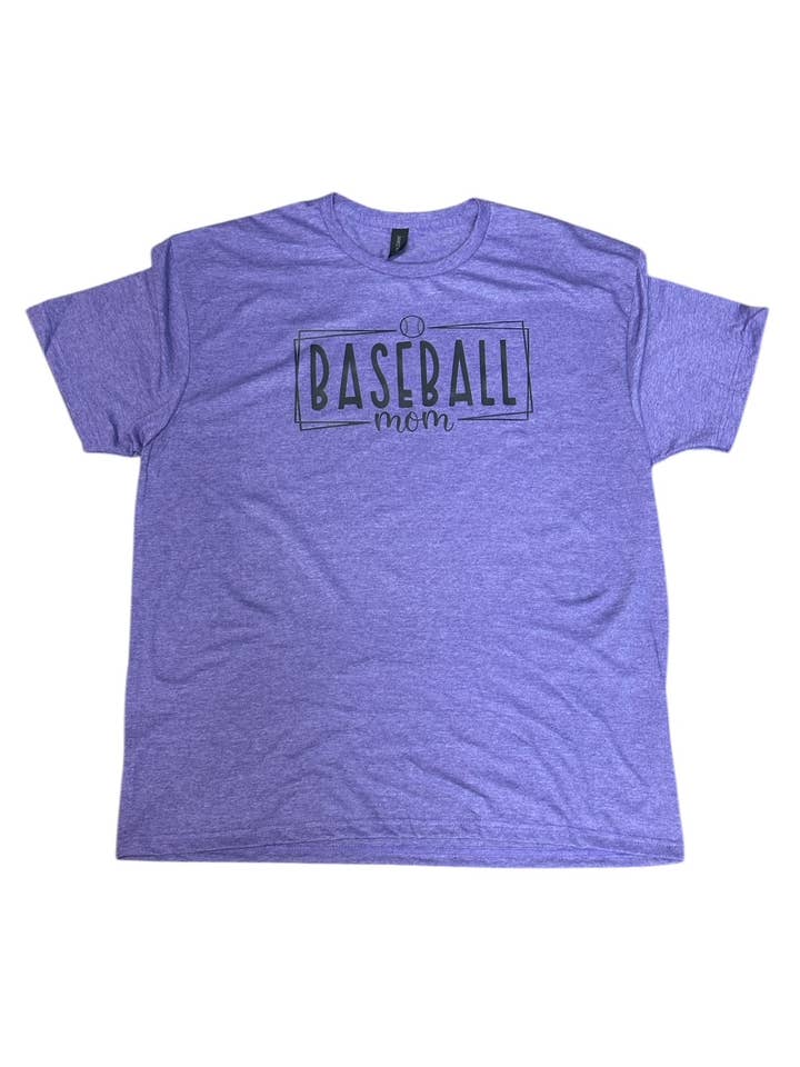 Baseball Mom Tee, Purple for wholesale by Studio 23 Designs