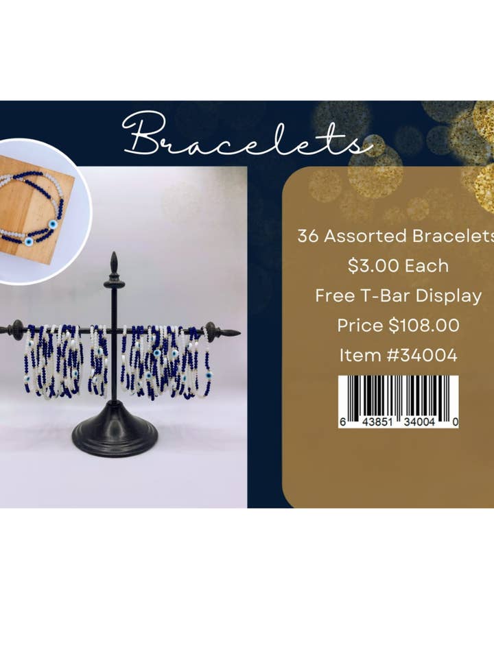 Beschermende oogarmbanden / Blauw & Wit voor wholesale door Serenity + Sol