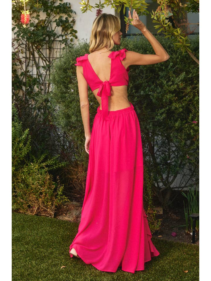 Dress Forum - Wholesale Dress - Women's - There She Goes Cutout Frilly Maxi Dress (1)