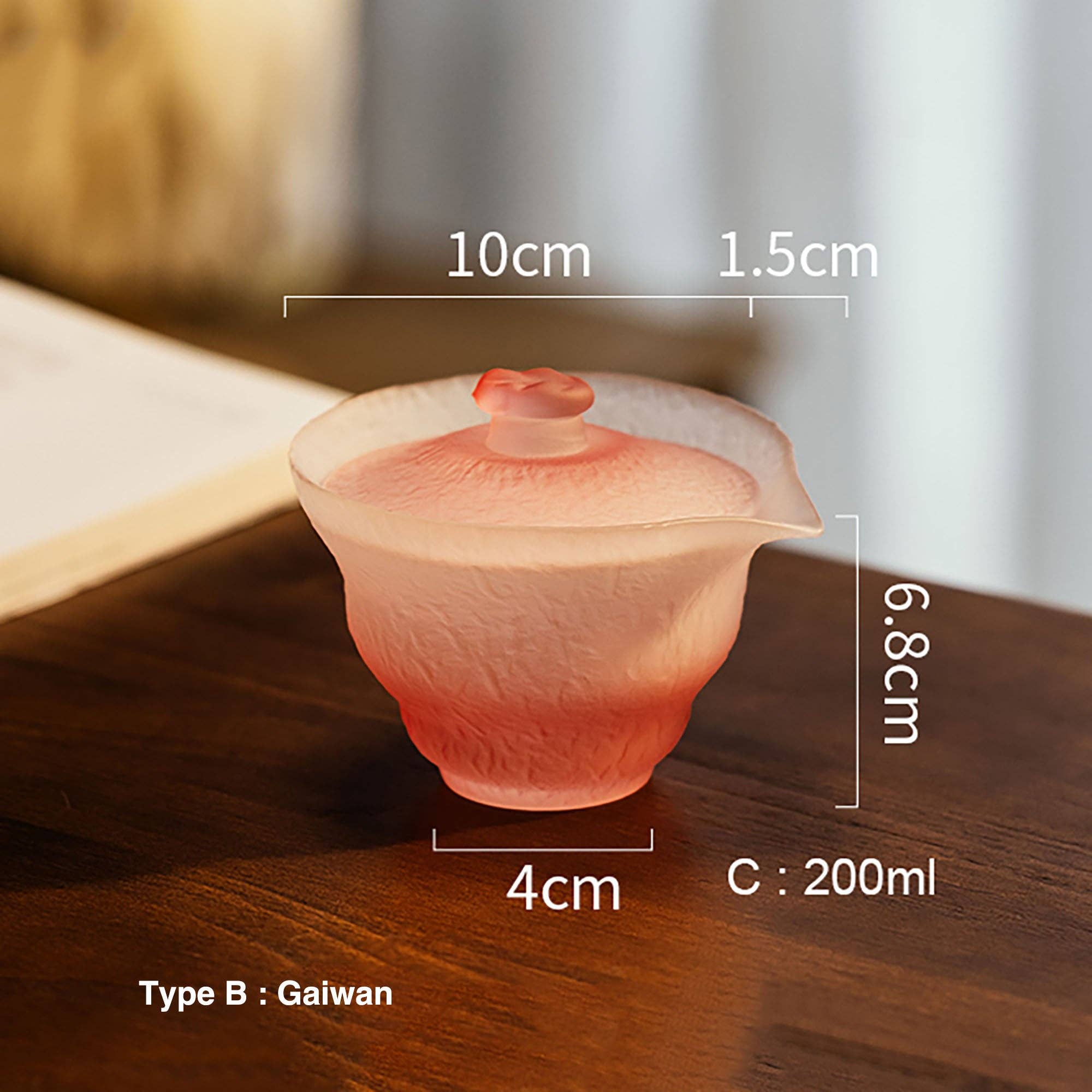 MinoCraft - Vente Théière - Service à thé Gai wan en verre dépoli rose0