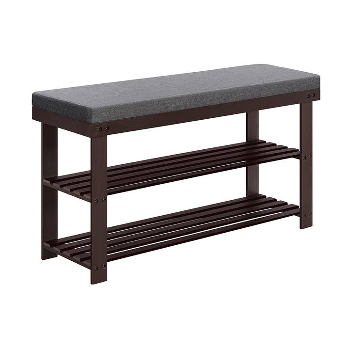 2-Tier Bamboo Shoe Bench 2 for wholesale by Greenwestons