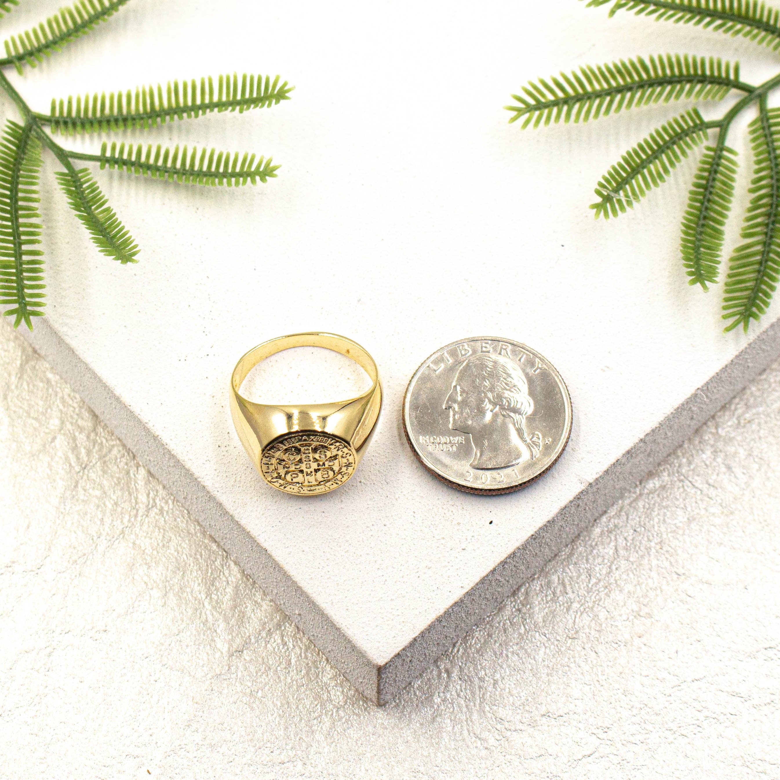 Cherie by Cherie - Wholesale Signet Ring - Saint Benedict Medal Ring for Man, Saint Benedict Exorcism Ring3