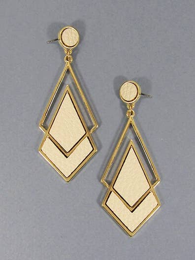 Boucles d'oreilles à tige géométrique en cuir pour la vente par TheTizana