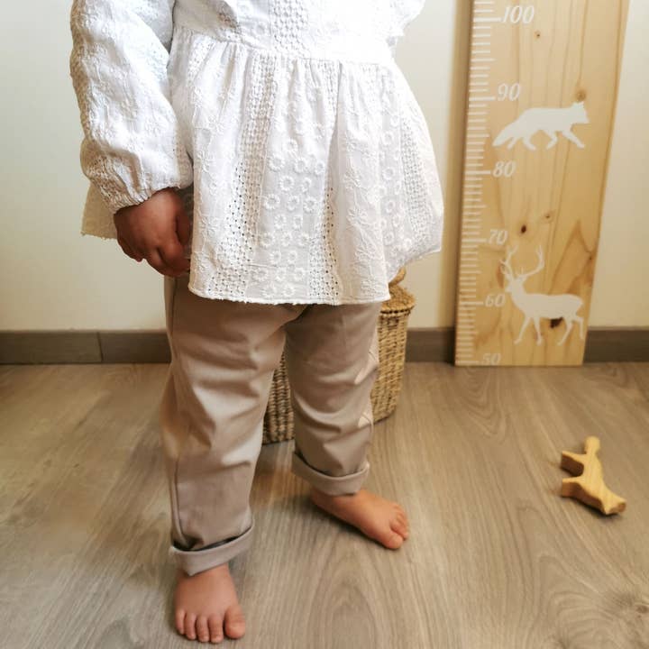 Sacha pants sand for wholesale by Les p'tits Cez