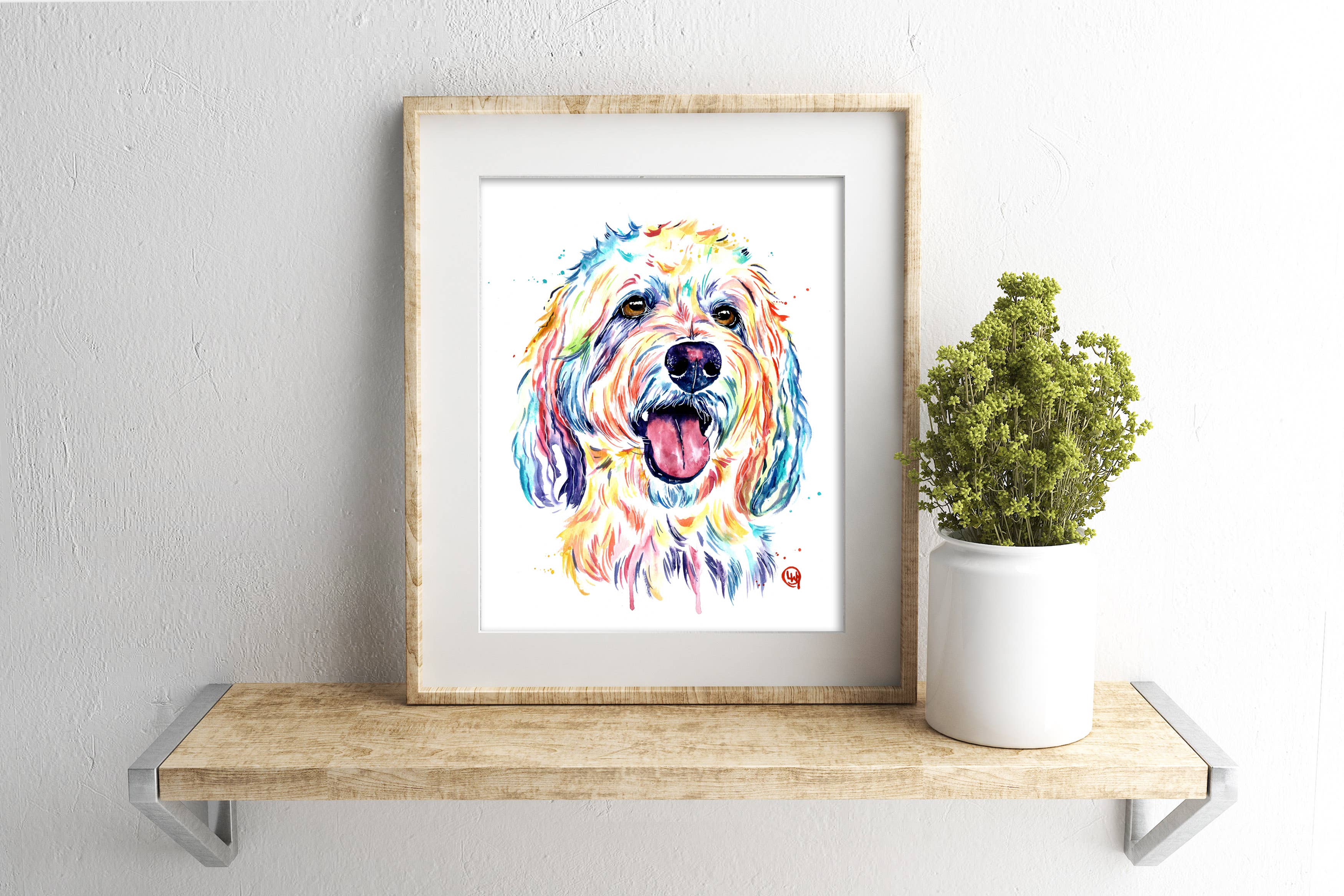 Whitehouse Art - Wholesale Art Print - Goldendoodle Art Print - Laberdoodle, Pet Portrait4