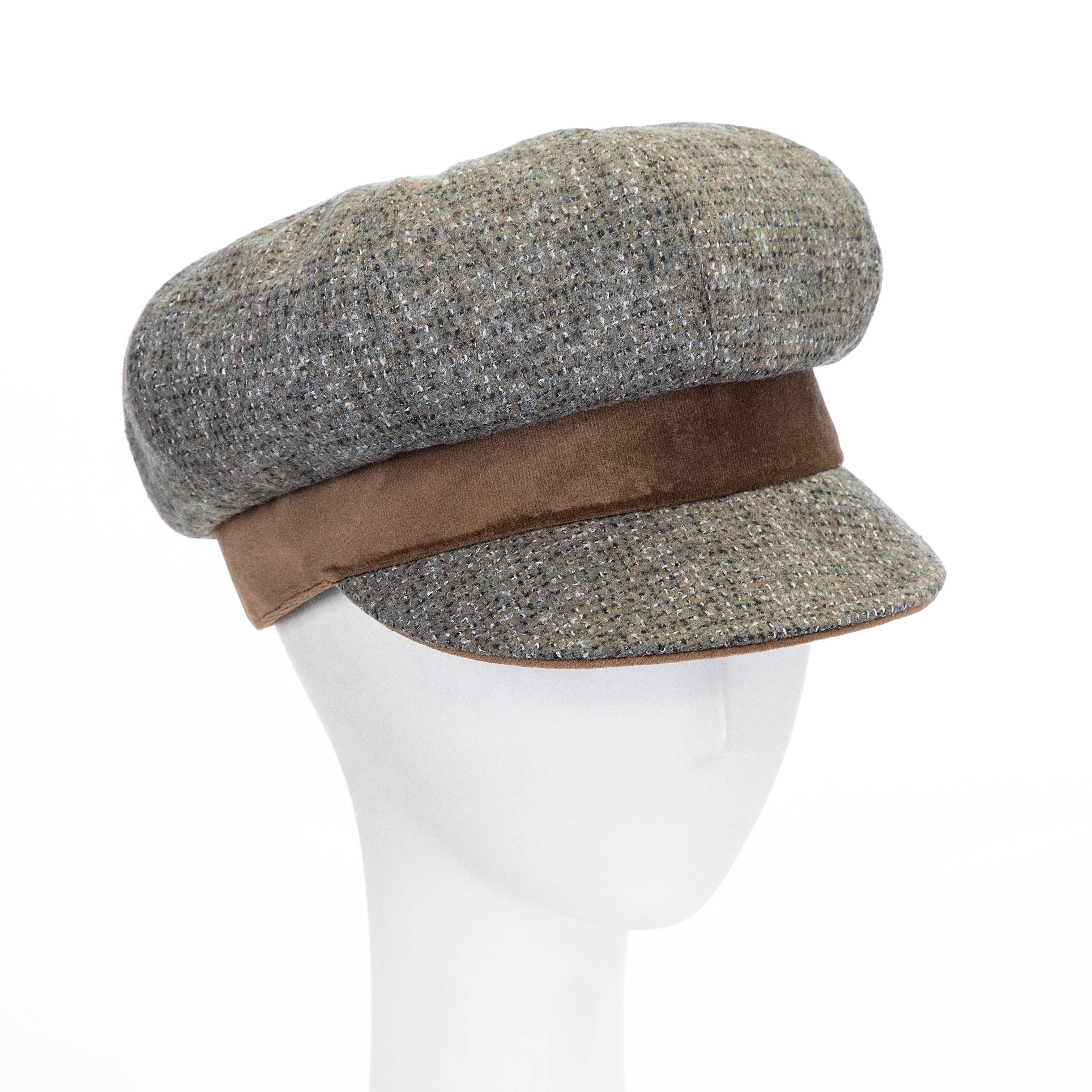 Giovannio - Wholesale Newsboy/Schoolboy Hat - Women's - MUSH Tweed Newsboy Hat with Velvet Brim2