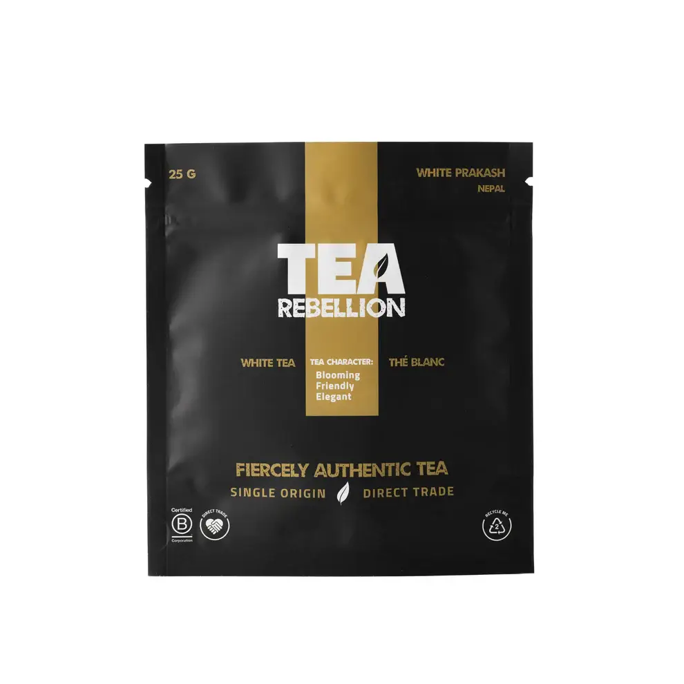 Tea Rebellion – Großhandel Loser Tee – White Prakash - Weißer Tee | aus Nepal | Biologisch abbaubare Beutel6