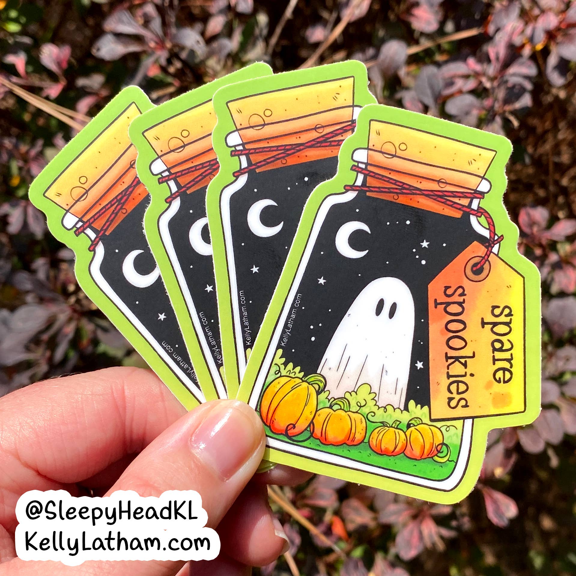 Kelly Latham Art - Wholesale Sticker - Halloween Ghost Spooky waterdichte vinylsticker grappig schattig1