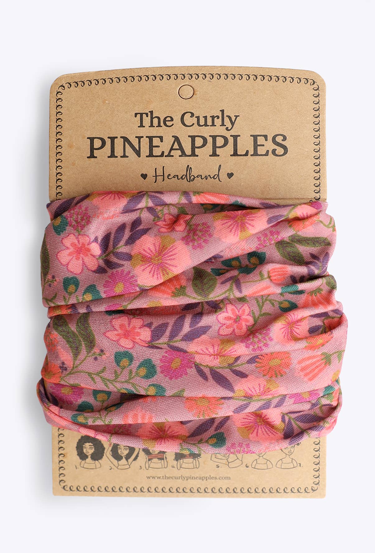 The Curly Pineapples - Wholesale Sleep Cap / Bonnet - Women's - Plum Blush Floral Headband