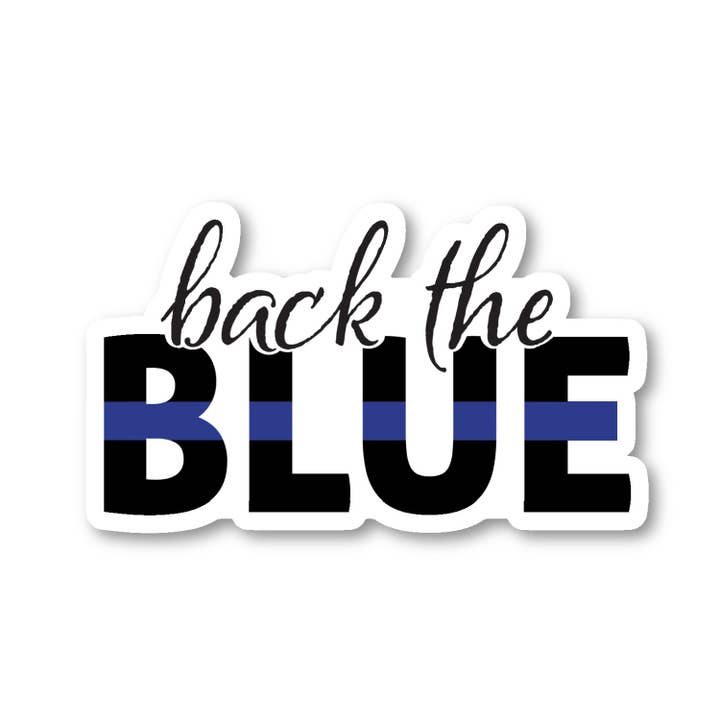 Back The Blue Line Police Back The Blue 3 Pack - Conjunto de autocolantes em vinil para computador portátil de 2,5, 3 e 4 polegadas - Back The Blue para computador portátil, telefone, garrafa de água, carro e mais decalque (3 unidades) por atacado de FunPopStickers