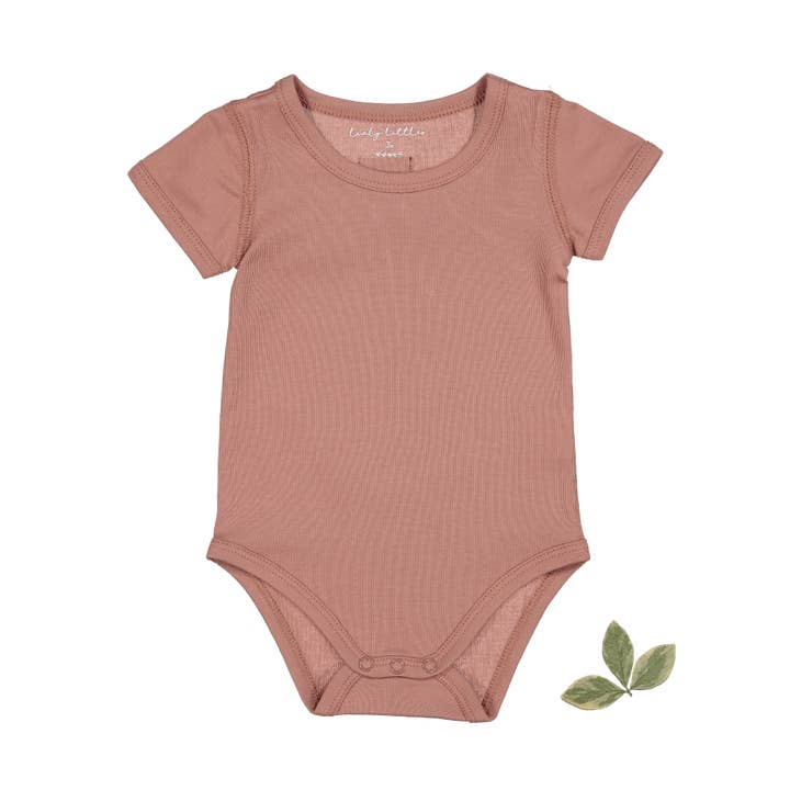 The Short Sleeve Onesie - Rosewood for wholesale by Lovely Littles