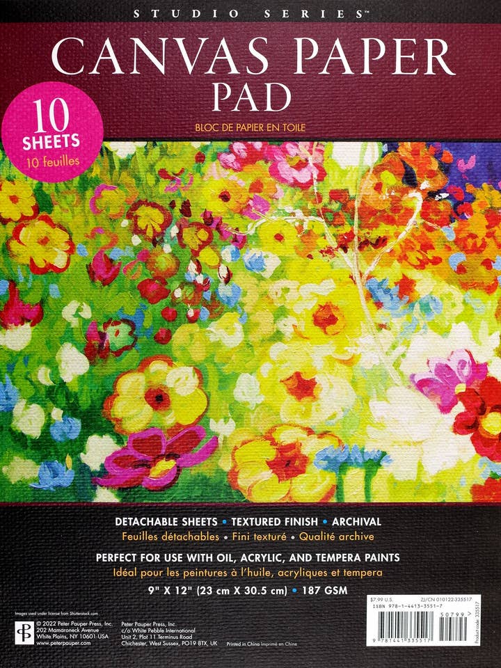 Canvas Paper Pad for wholesale by Peter Pauper Press