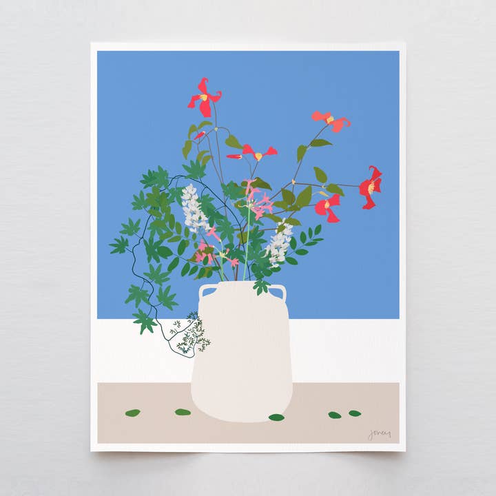 Clématite Abstraite Nature Morte. Signé. Non encadré. 210331 pour la vente par Jorey Hurley