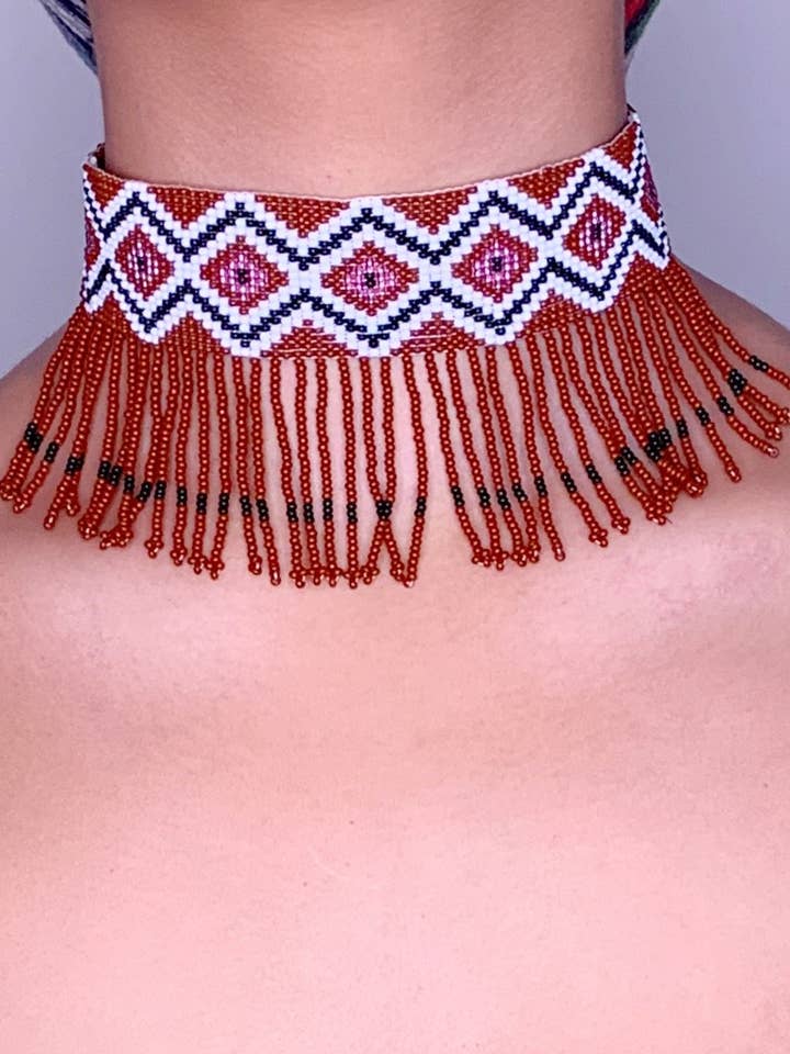 Collier Roxanne Embera Chami 100 % perlé pour la vente par Ciela Handmade