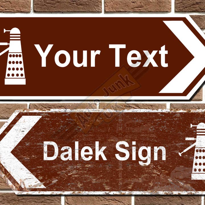 Personalised Dalek Road Sign for wholesale by Auto Junk UK Ltd