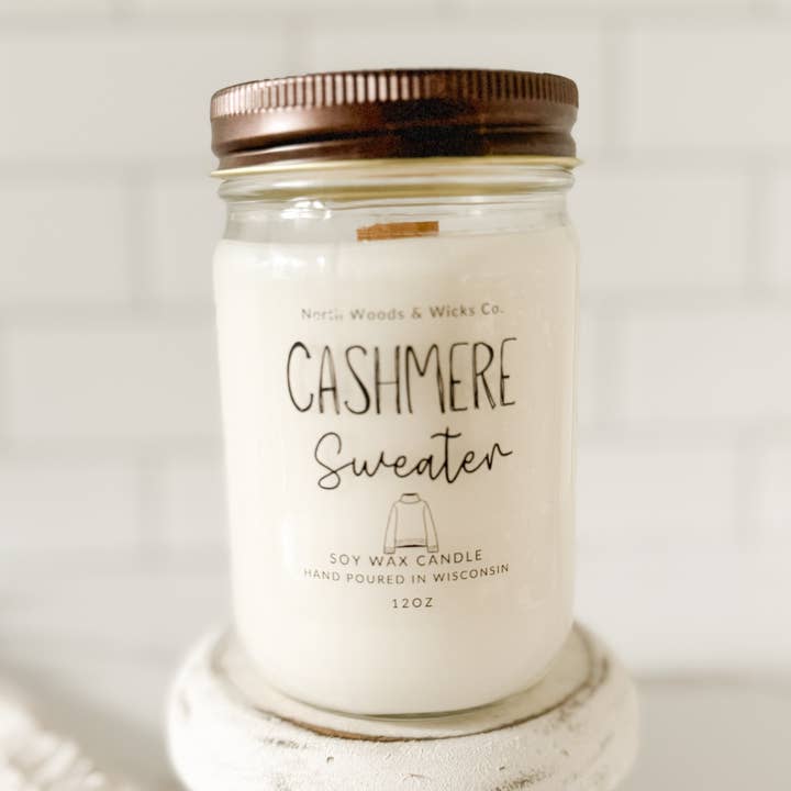 North Woods & Wicks Co - Wholesale Jar/Filled Candle - Cashmere Sweater 12oz Candle0