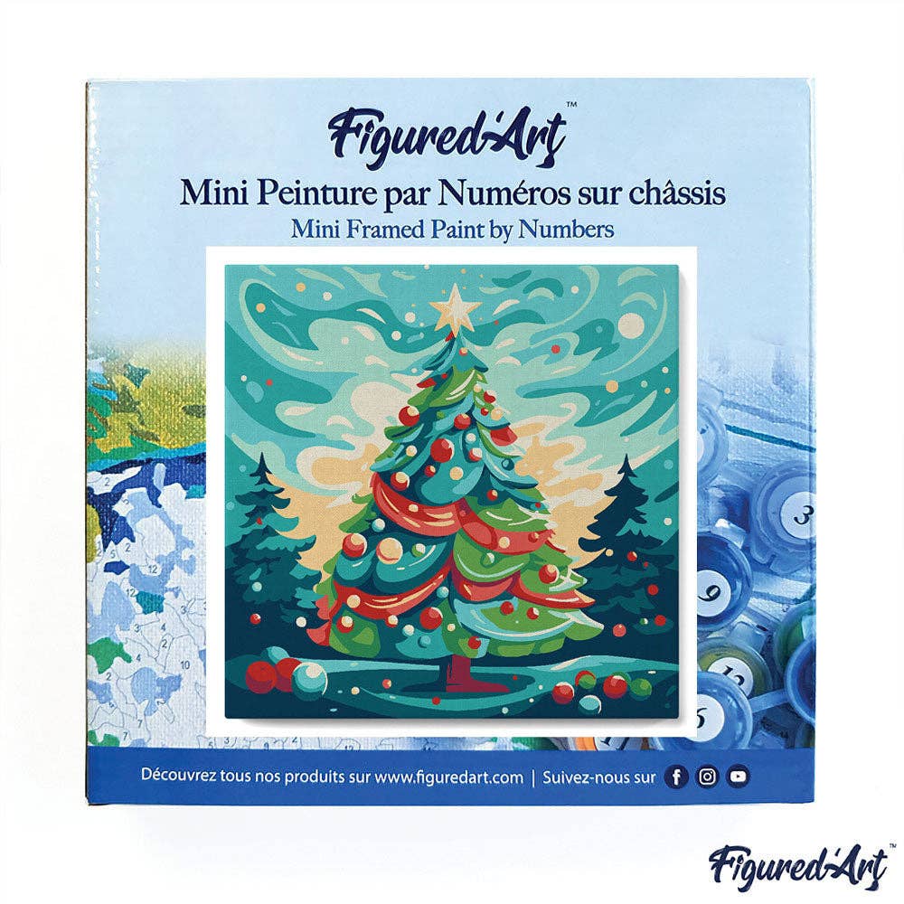 Figured'Art - Wholesale DIY Craft Kit - Mini Paint by numbers Abstract Christmas Tree already framed2