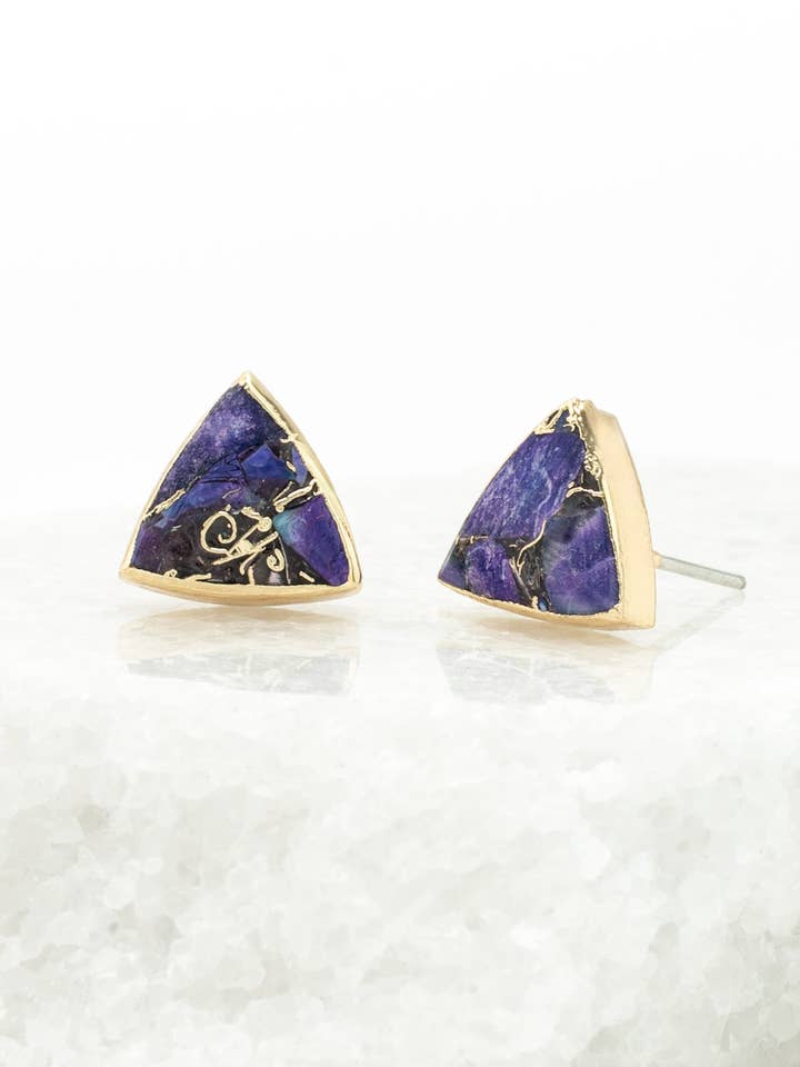 Haven Studs – Royal Purple Emperor Stone for wholesale by Starfish Project UK
