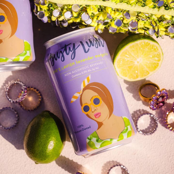 Busty Lush – Großhandel Alkoholfreier Aperitif/Mocktail – She's Lavish NA Lavendel Margarita (4er-Pack)