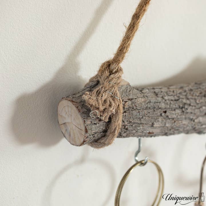 Quickway Imports - Wholesale Wall Accent - Uniquewise 19-inch Natural Decorative Jujube Wooden Log Hang9