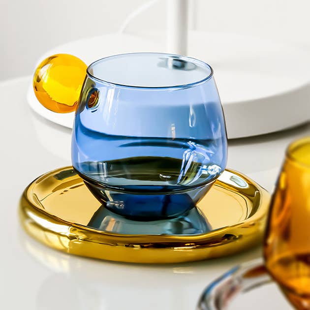 TUTU Home - Wholesale Coffee mug - "Lollipop" Pink & Blue Glass Coffee Mug 300ml – Borosilicate Cup2