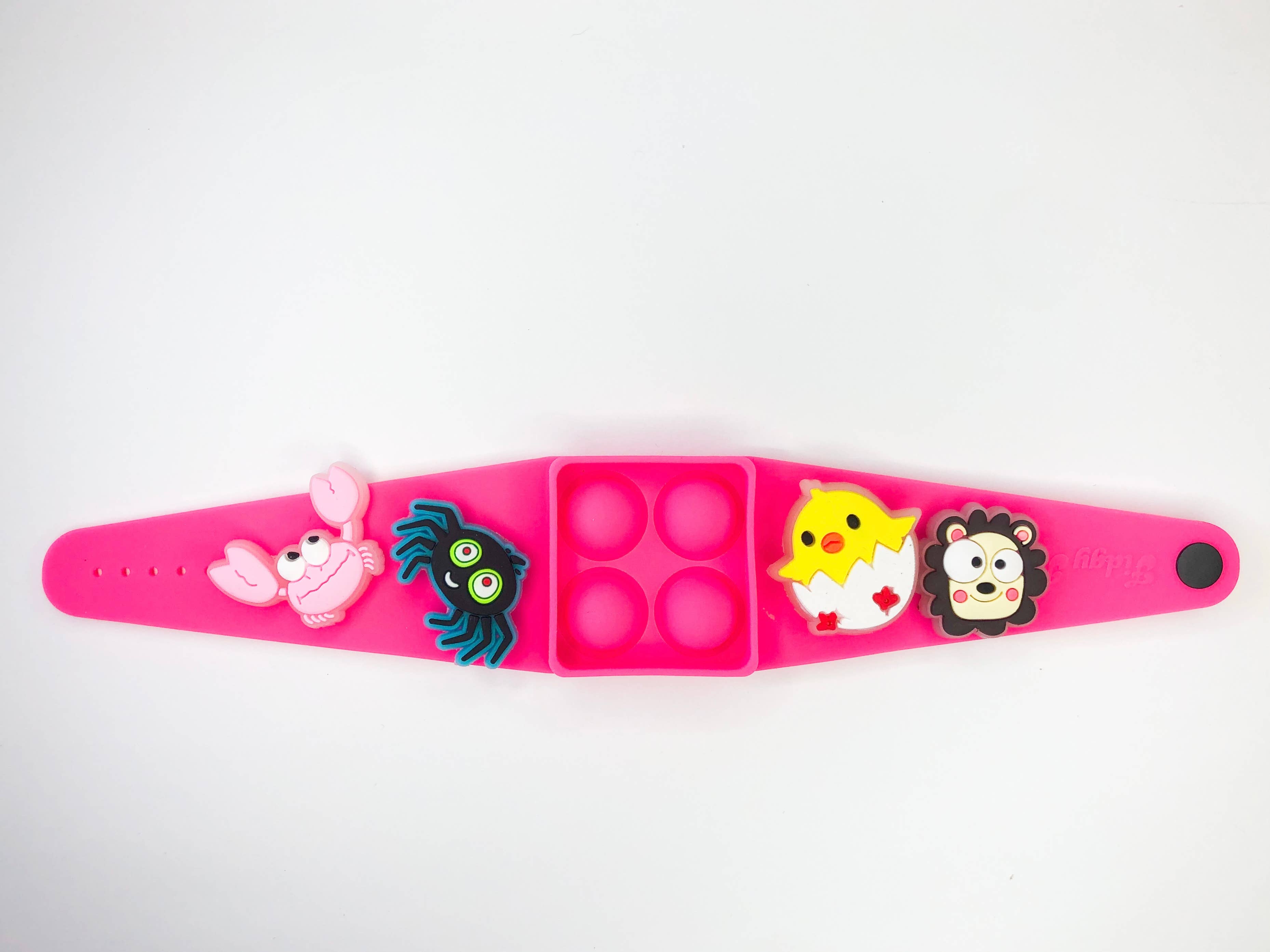FidgyPop – wholesale Fidget toy – Kids – Pink popit fidget bracelet with 4 FREE charms0