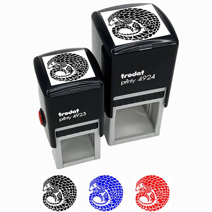 Sniggle Sloth - Wholesale Rubber/Decorative Stamp - Curled Cute Pangolin Self-Inking Rubber Stamp Ink Stamper4