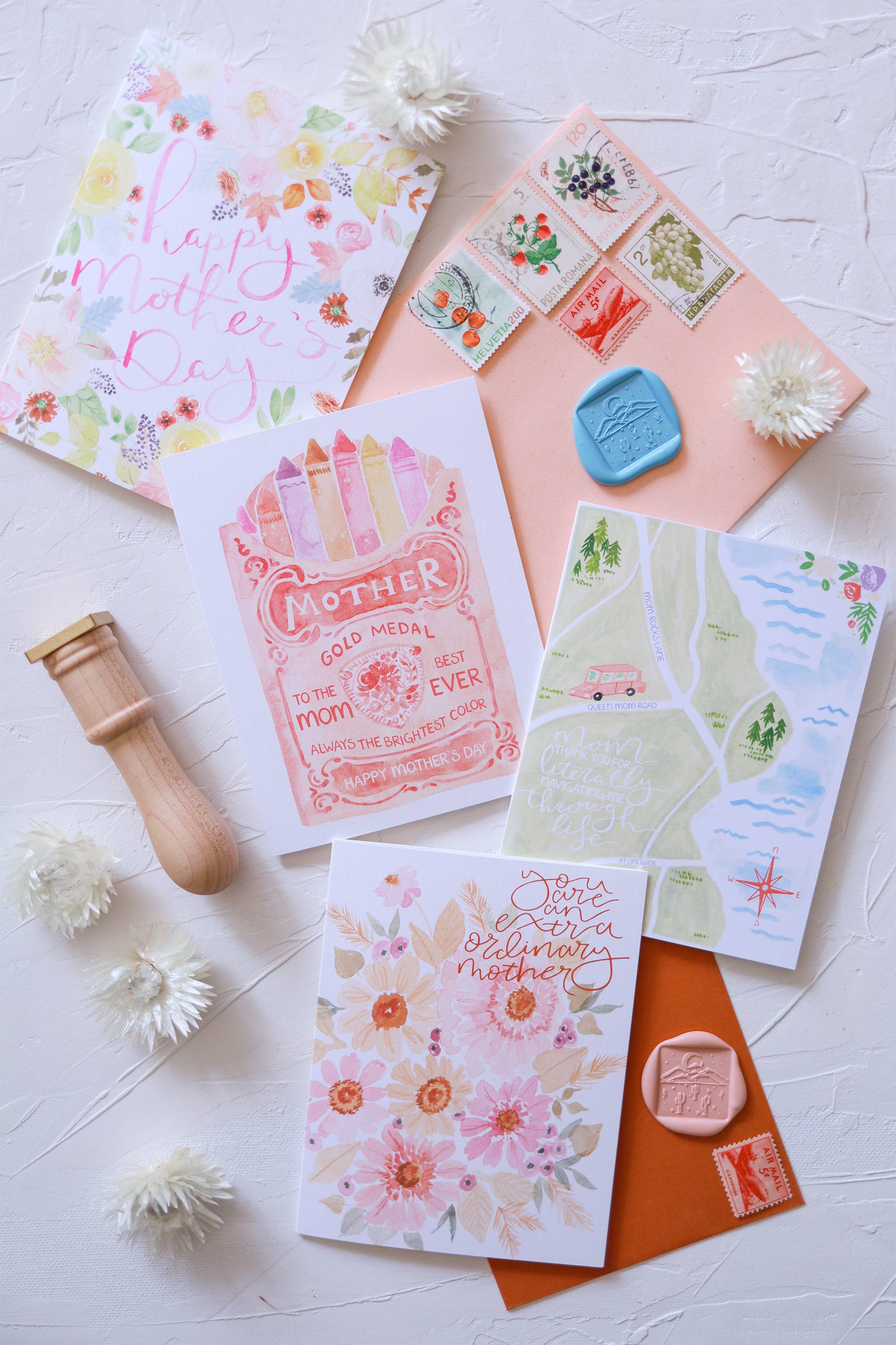 Stephanie Tara Stationery – wholesale Morsdagskort – Ljusaste färg Mors dag hälsningskort1